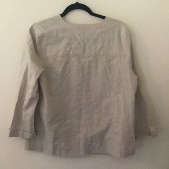 NWOT. New Directions beige cotton/linen blend jacket, size medium - Picture 5 of 8